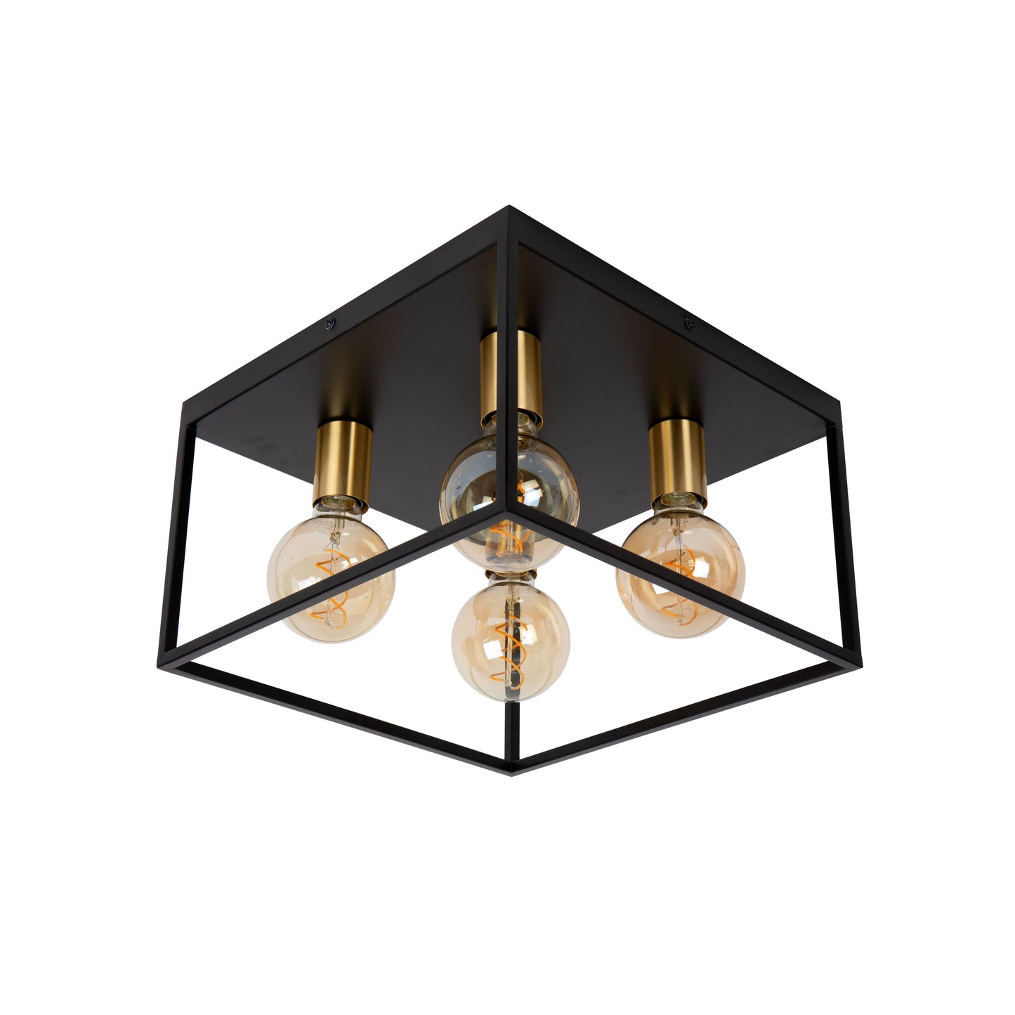 Lucide RUBEN - Flush ceiling light - 4x E27 - Black