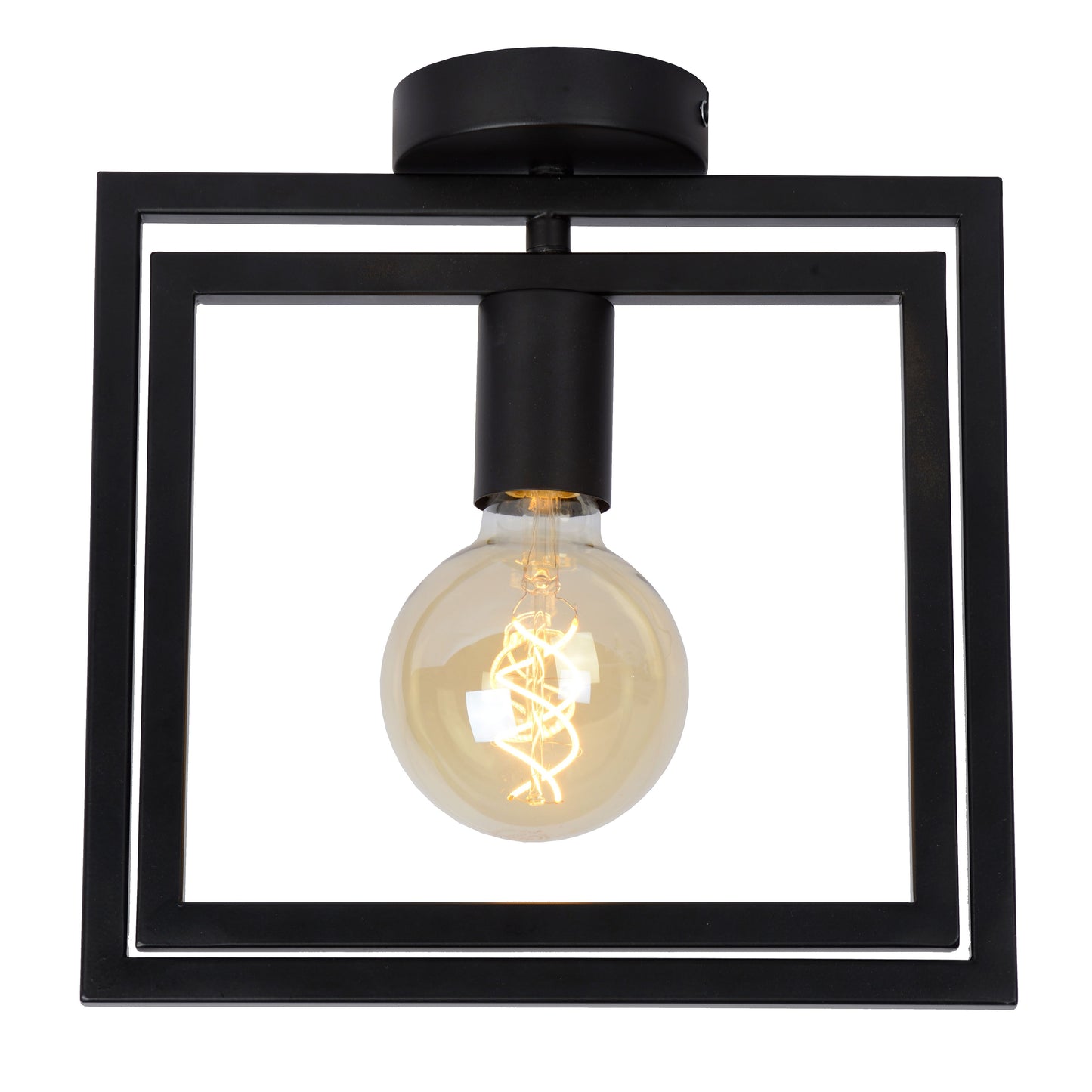 Lucide LUUK - Flush ceiling light - 1xE27 - Black