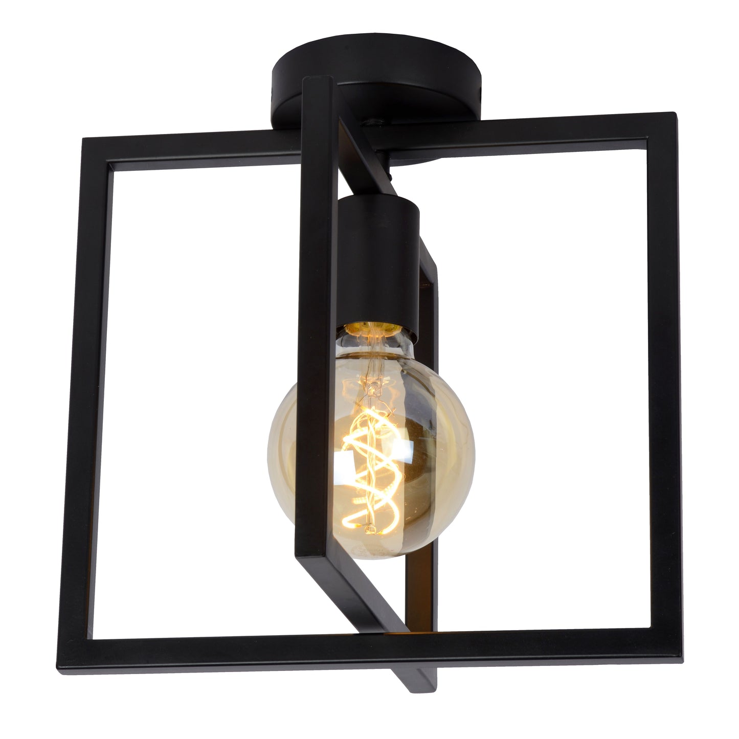 Lucide LUUK - Flush ceiling light - 1xE27 - Black