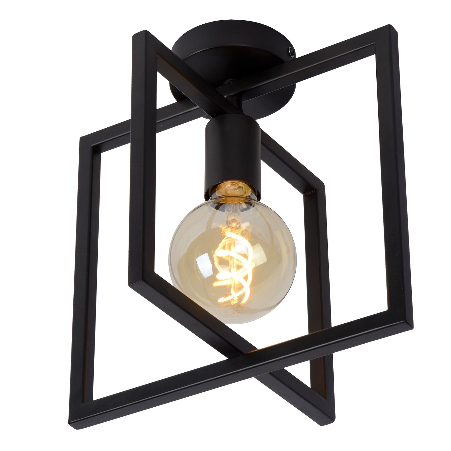 Lucide LUUK - Flush ceiling light - 1xE27 - Black