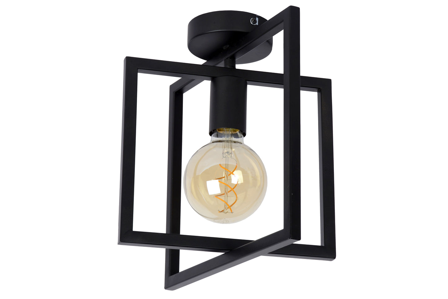 Lucide LUUK - Flush ceiling light - 1xE27 - Black