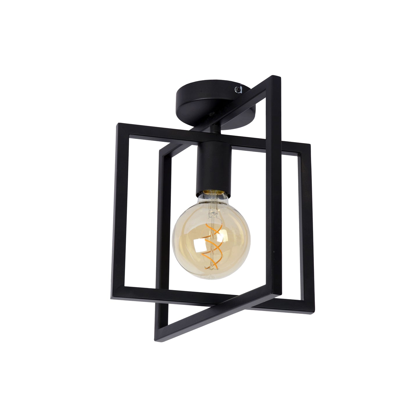 Lucide LUUK - Flush ceiling light - 1xE27 - Black