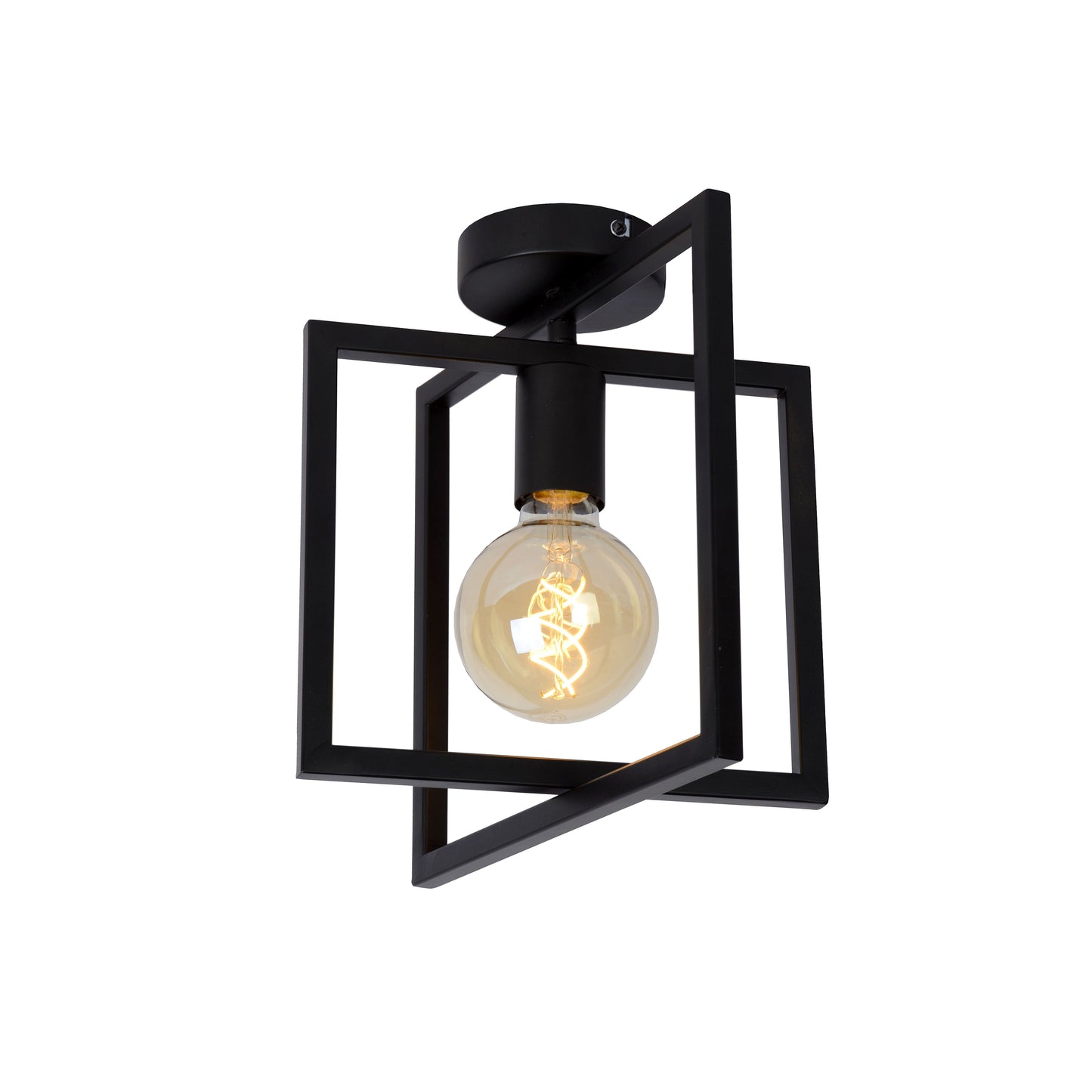 Lucide LUUK - Flush ceiling light - 1xE27 - Black