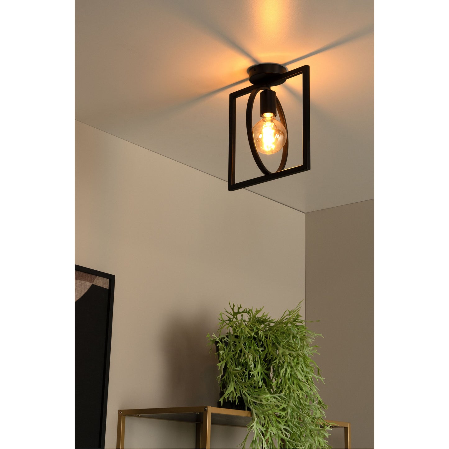 Lucide SUUS - Flush ceiling light - 1xE27 - Black