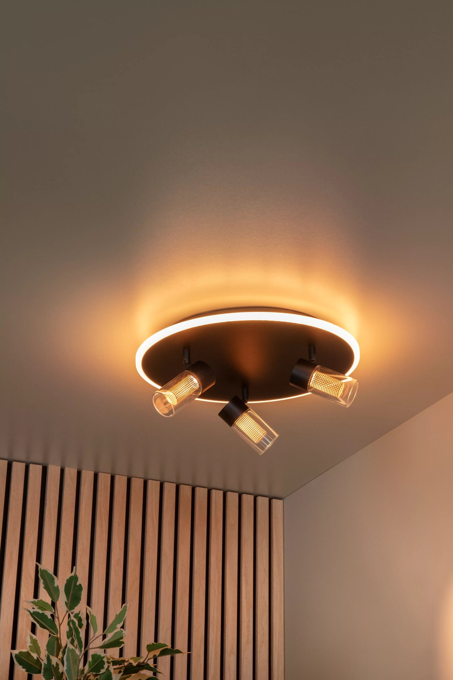 Lucide EVERINA - Flush ceiling light - Ø 40 cm - LED Dim. - CCT - 2200K/6500K - Black | Essential