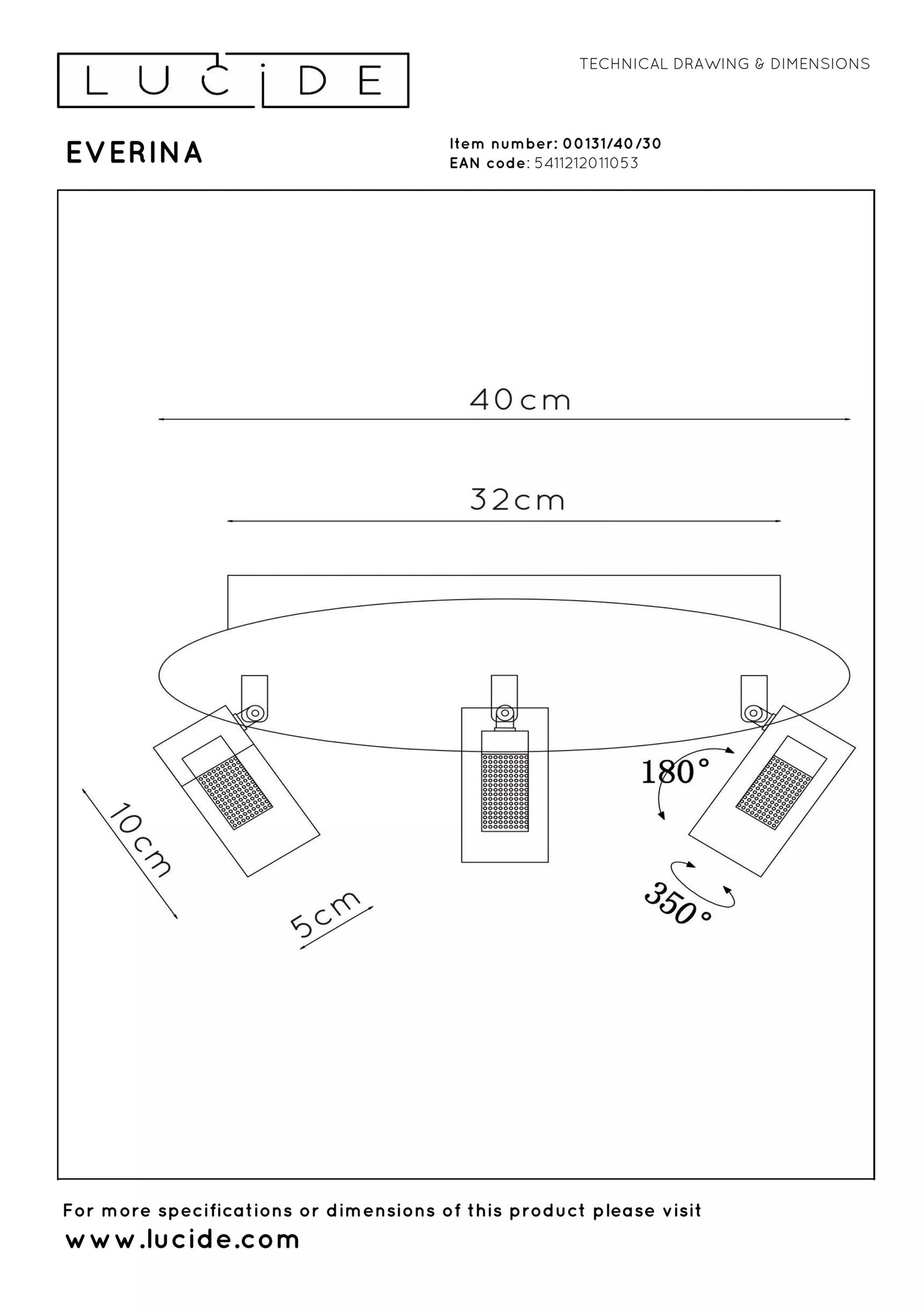 Lucide EVERINA - Flush ceiling light - Ø 40 cm - LED Dim. - CCT - 2200K/6500K - Black | Essential