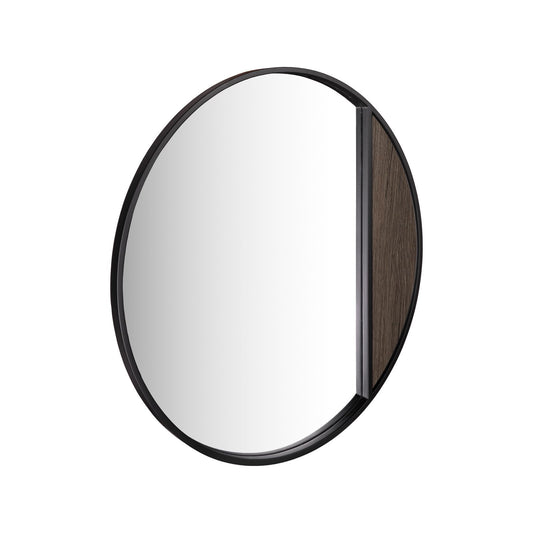 Rasmus Mirror Mocha Veneer and Matt Black 50cm