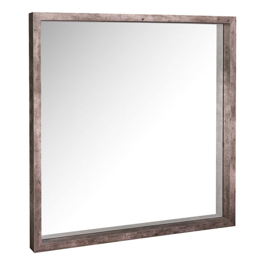 Rocco Mirror Distressed Concrete Effect Veneer 80 X 80cm