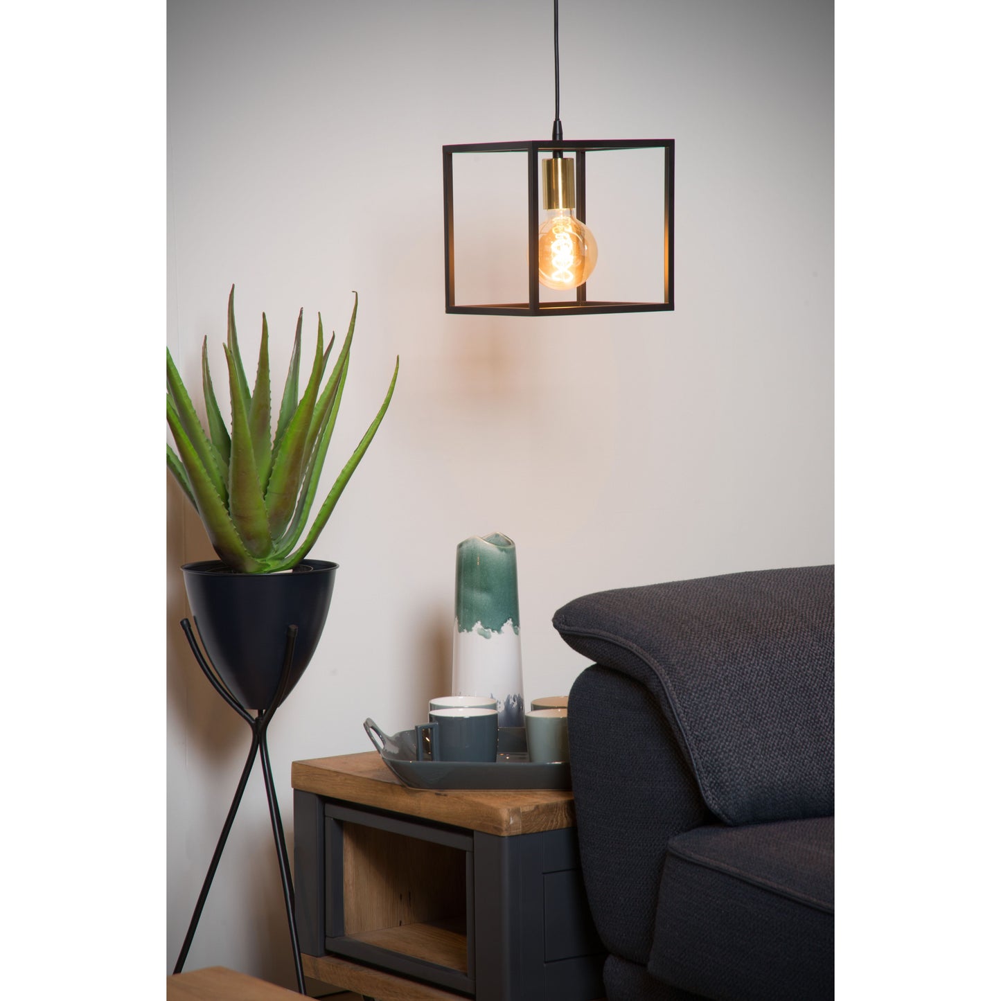 Lucide RUBEN - Pendant light - 1xE27 - Black