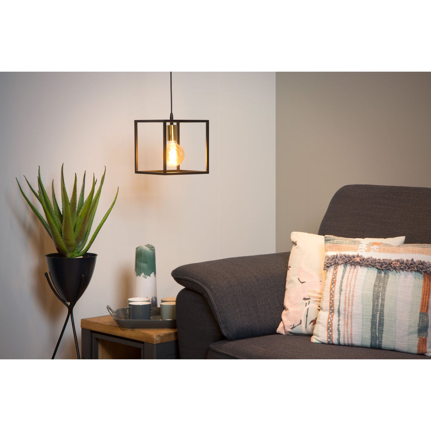 Lucide RUBEN - Pendant light - 1xE27 - Black