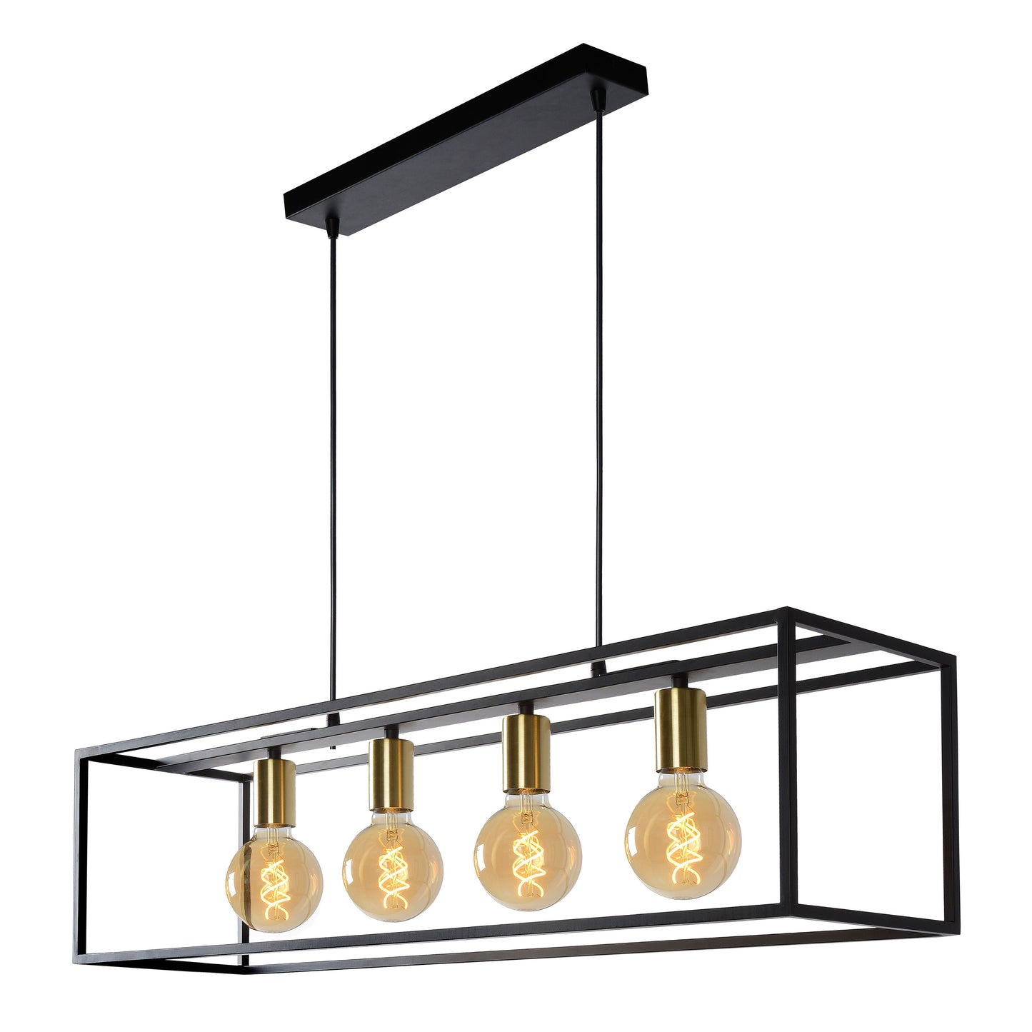 Lucide RUBEN - Pendant light - 4xE27 - Black