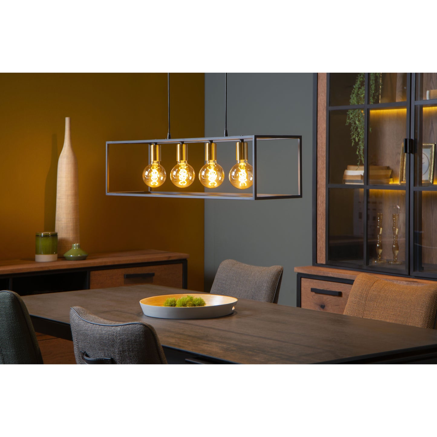 Lucide RUBEN - Pendant light - 4xE27 - Black