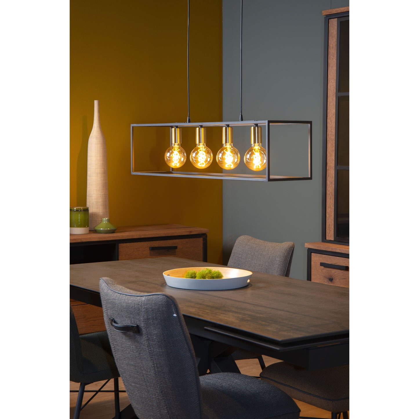 Lucide RUBEN - Pendant light - 4xE27 - Black