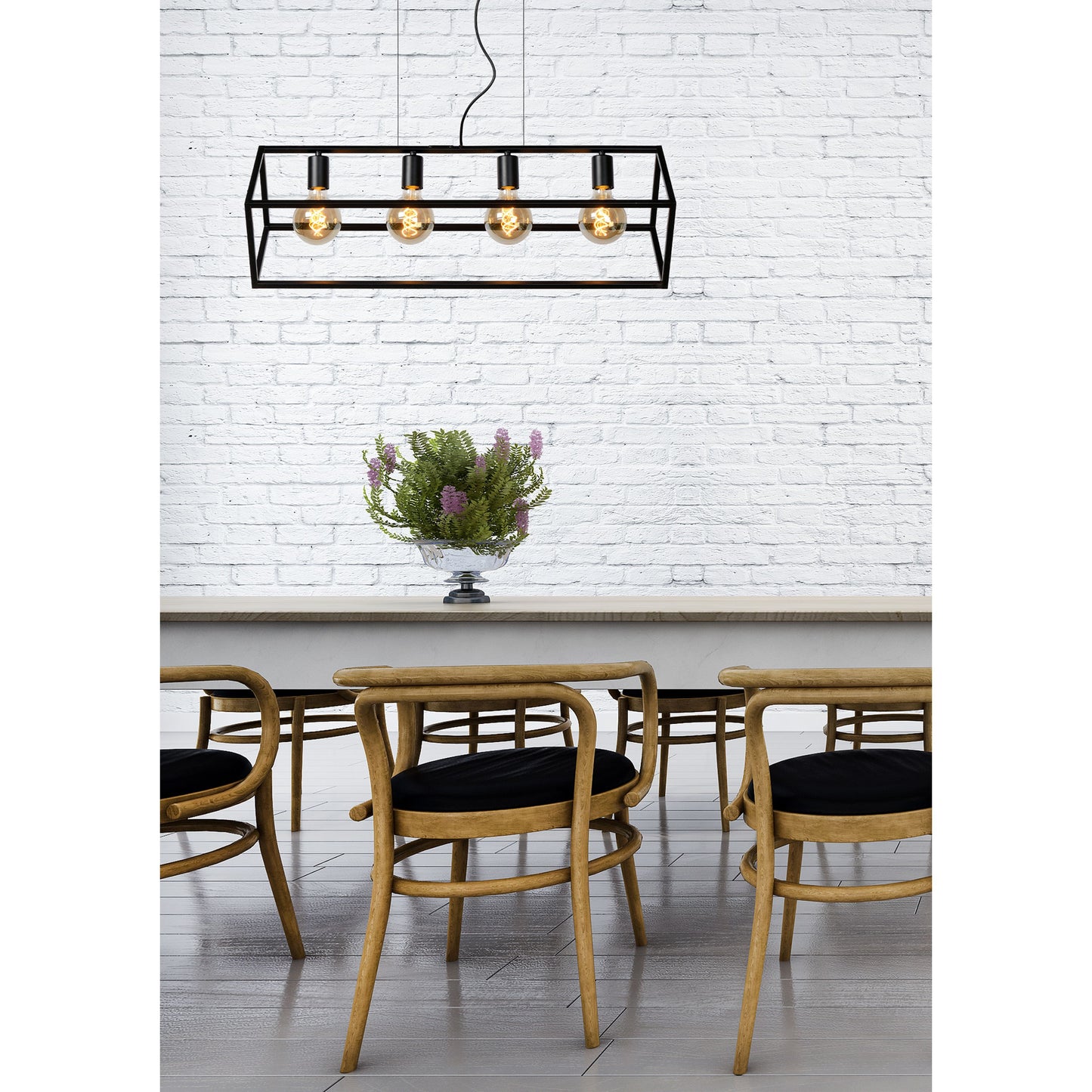 Lucide FABIAN - Pendant light - 4xE27 - Black