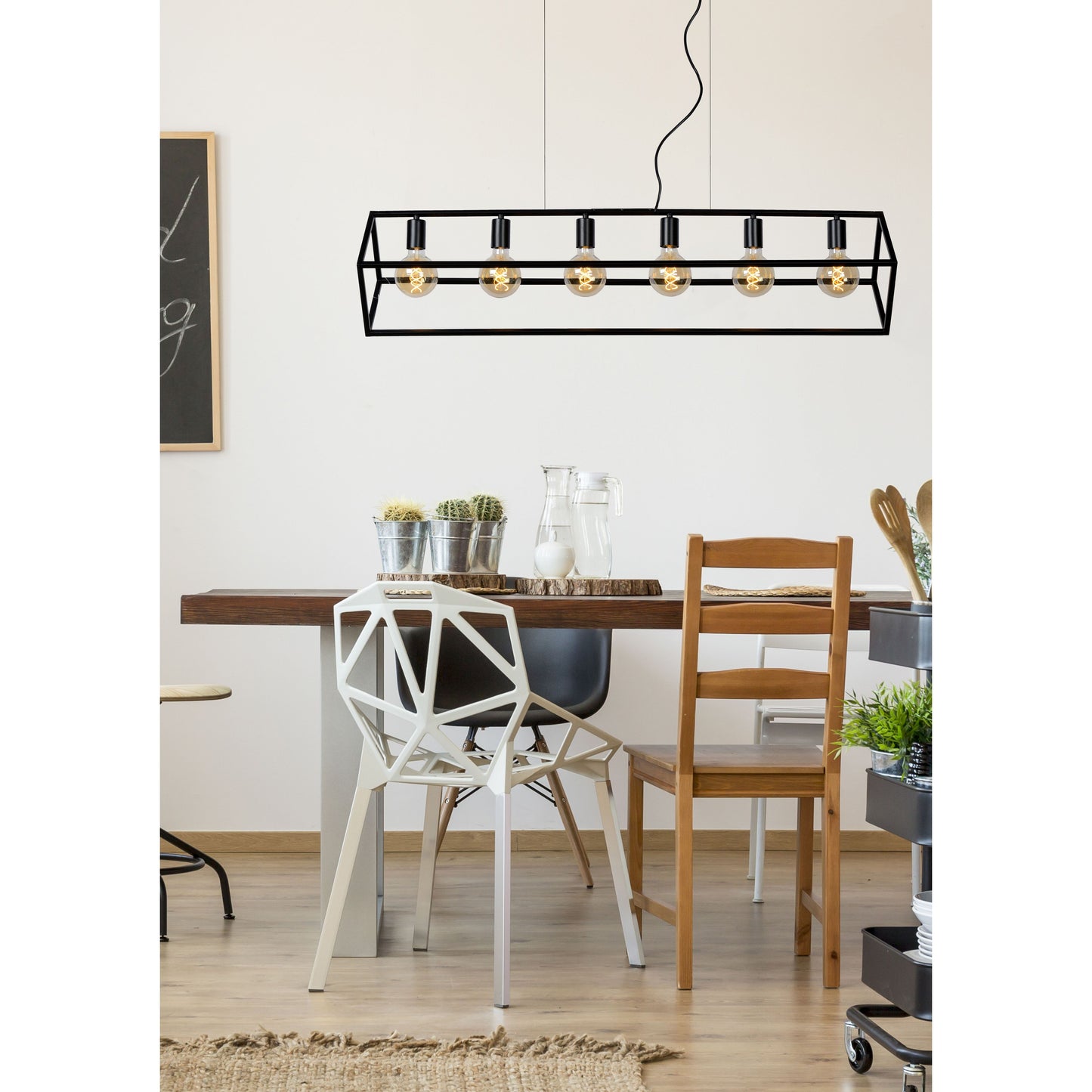 Lucide FABIAN - Pendant light - 6xE27 - Black