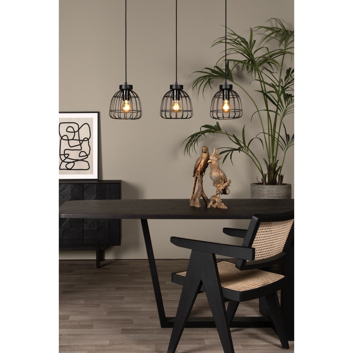 Lucide FILOX - Pendant light - 3xE27 - Black