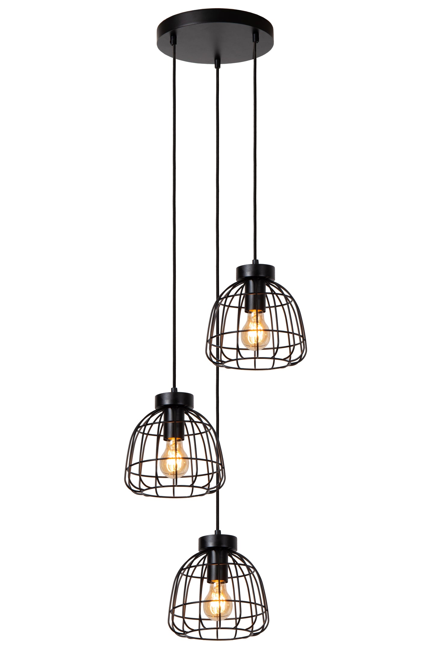 Lucide FILOX - Pendant light - Ø 44,5 cm - 3xE27 - Black