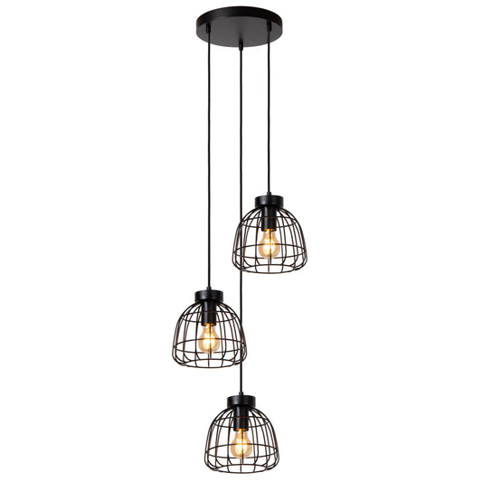 Lucide FILOX - Pendant light - Ø 44,5 cm - 3xE27 - Black