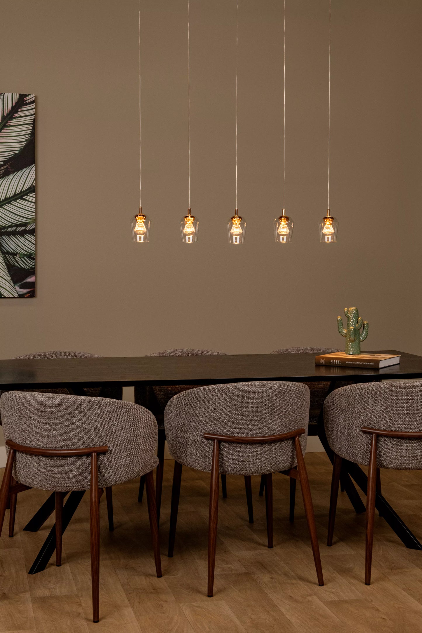 Lucide BERLIANE - Pendant light - LED Dim. - 5x4W 2700K - With replaceable LED module - Transparant | Essential