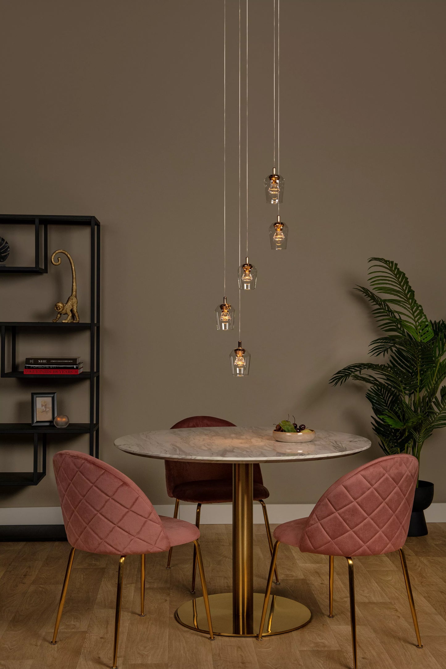 Lucide BERLIANE - Pendant light - Ø 34 cm - LED Dim. - 5x4W 2700K - With replaceable LED module - Transparant | Essential