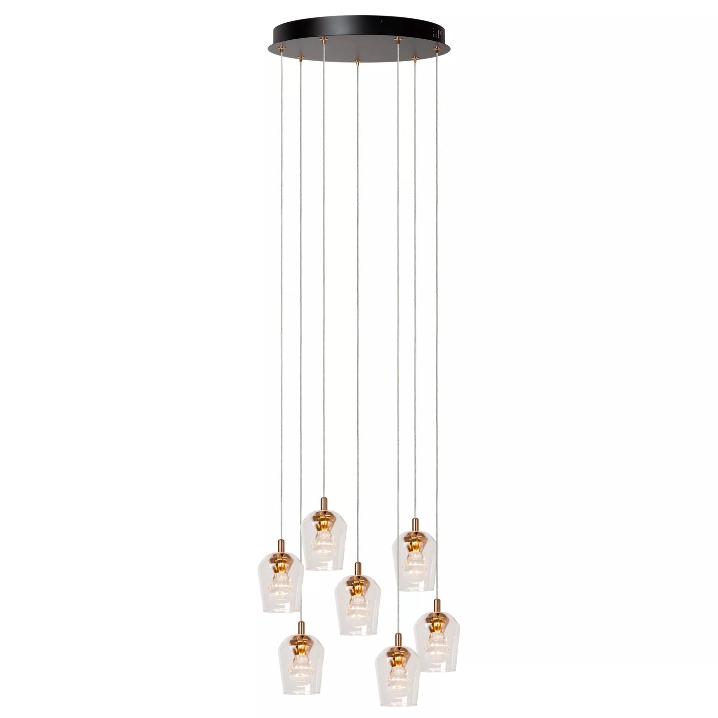Lucide BERLIANE - Pendant light - Ø 39 cm - LED Dim. - 7x4W 2700K - With replaceable LED module - Transparant | Essential