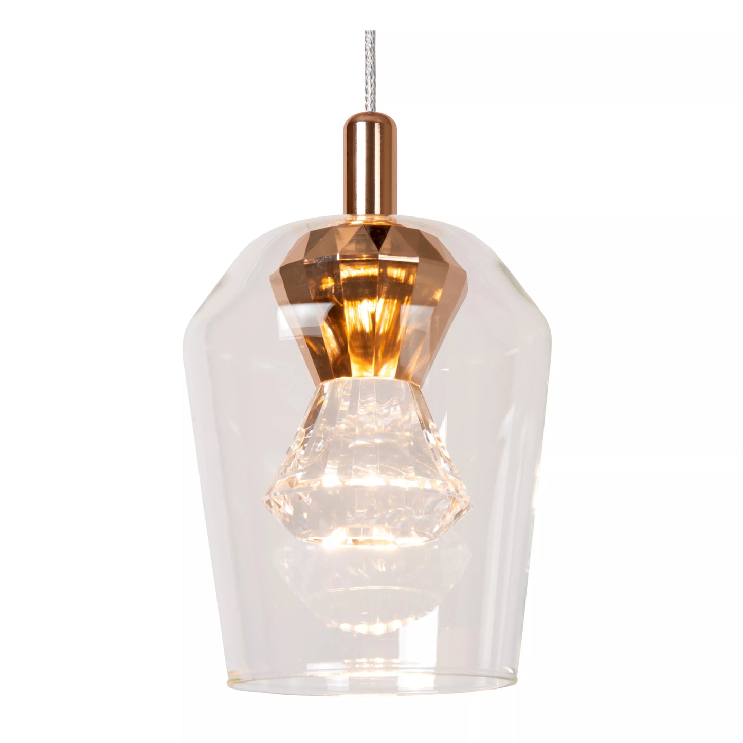 Lucide BERLIANE - Pendant light - Ø 39 cm - LED Dim. - 7x4W 2700K - With replaceable LED module - Transparant | Essential