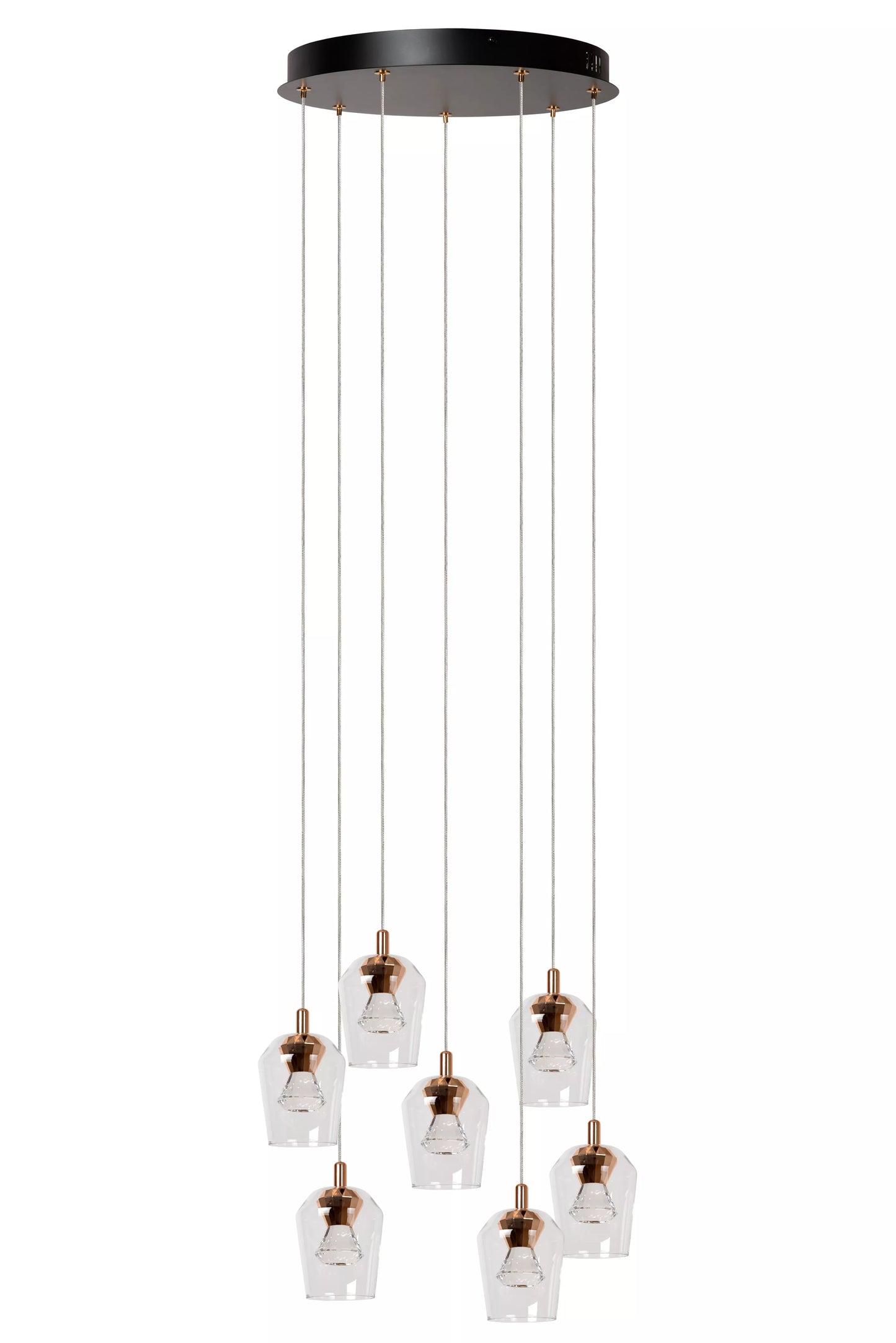 Lucide BERLIANE - Pendant light - Ø 39 cm - LED Dim. - 7x4W 2700K - With replaceable LED module - Transparant | Essential