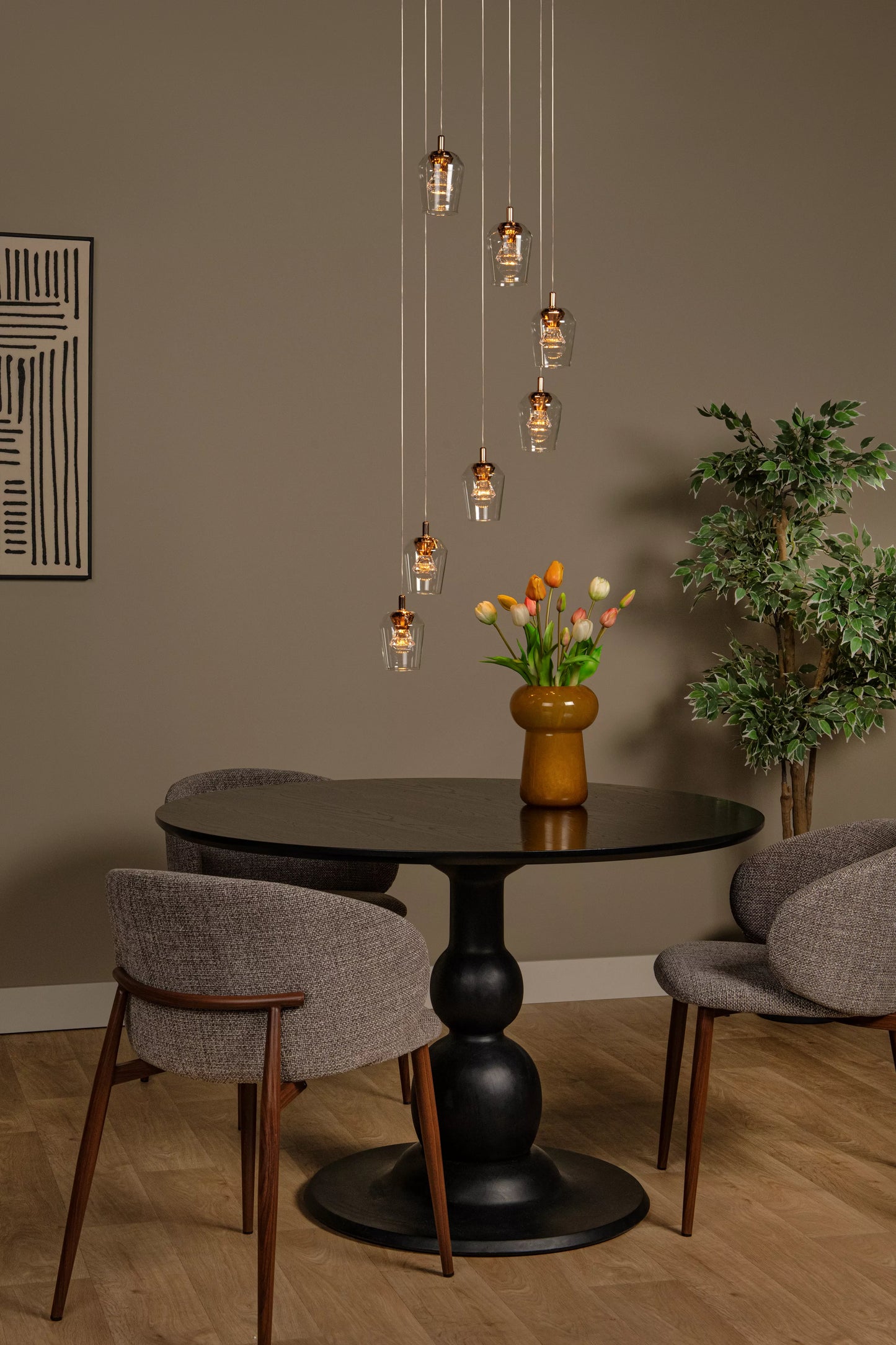 Lucide BERLIANE - Pendant light - Ø 39 cm - LED Dim. - 7x4W 2700K - With replaceable LED module - Transparant | Essential