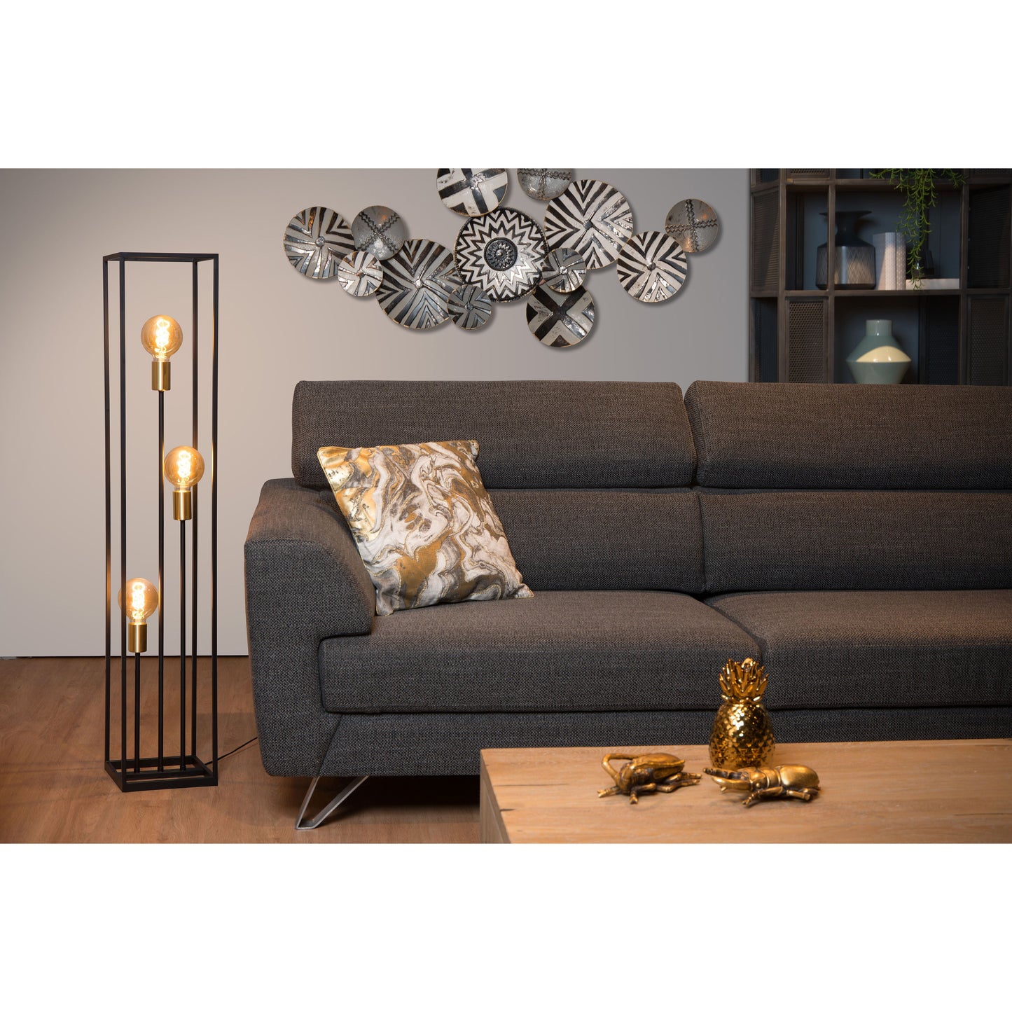Lucide RUBEN - Floor lamp - 3xE27 - Black