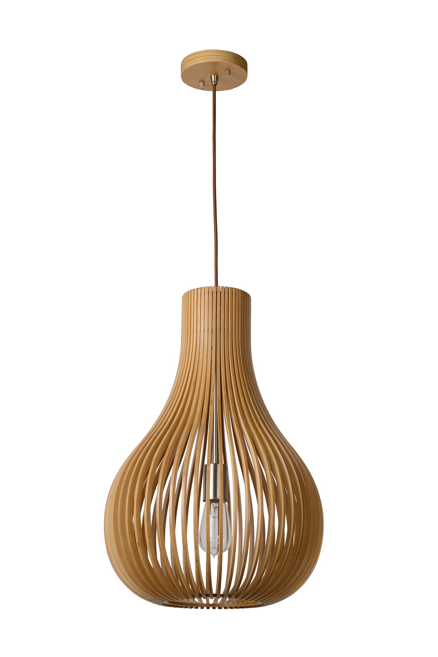 Lucide BODO - Pendant light - Ø 38 cm - 1xE27 - Light wood