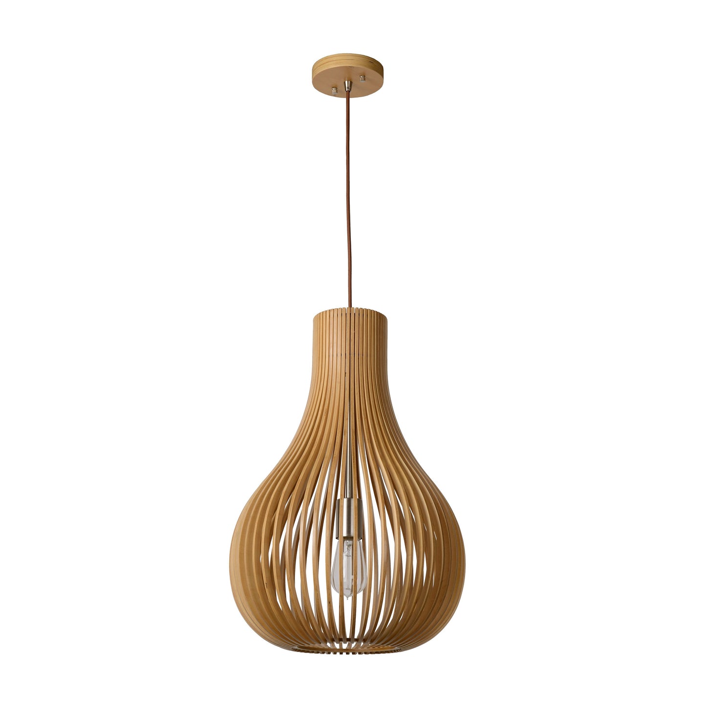 Lucide BODO - Pendant light - Ø 38 cm - 1xE27 - Light wood