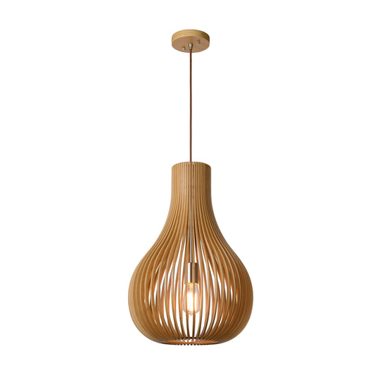 Lucide BODO - Pendant light - Ø 38 cm - 1xE27 - Light wood