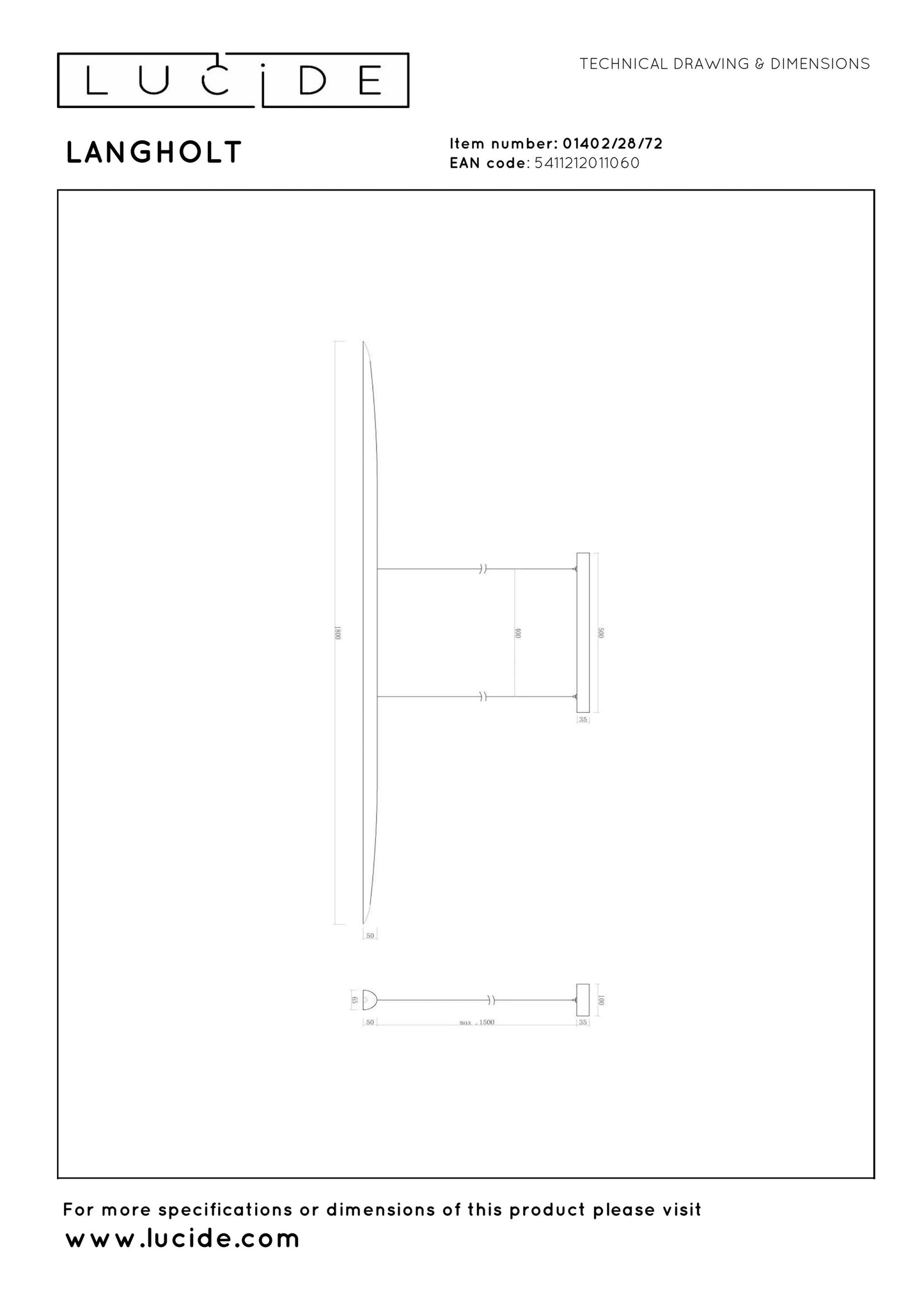Lucide LANGHOLT - Pendant light - LED Dim. - CCT - 1x28W 2200K/4000K - Light wood | Vibes