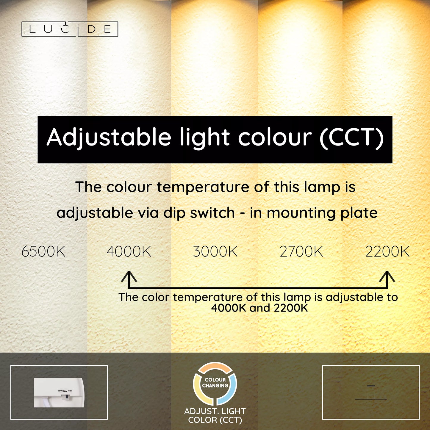 Lucide FELSTED - Pendant light - LED Dim. - CCT - 1x28W 2200K/4000K - Black | Vibes