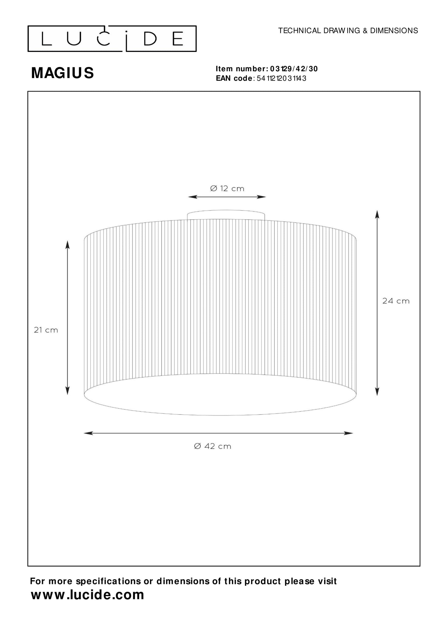 Lucide MAGIUS - Flush ceiling light - Ø 42 cm - 1xE27 - Natural