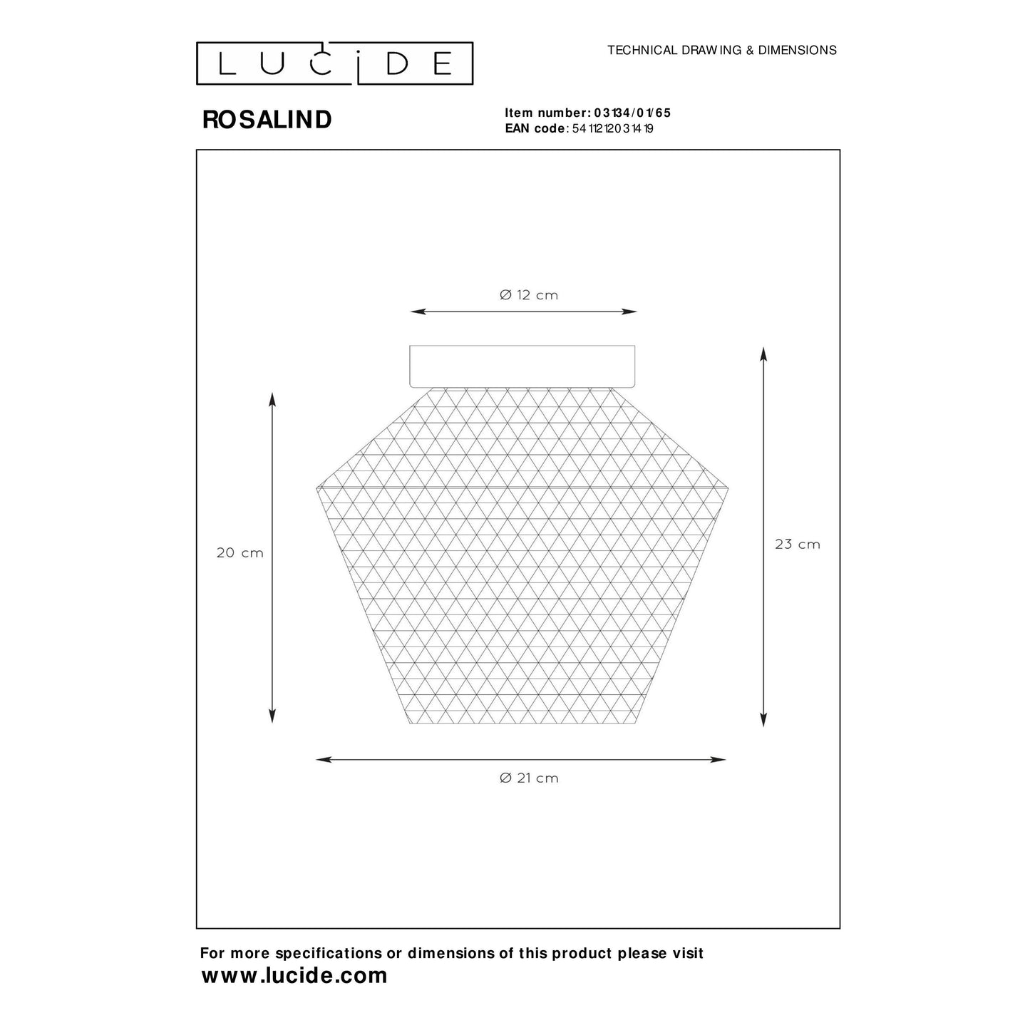 Lucide ROSALIND - Flush ceiling light - Ø 21 cm - 1xE27 - Smoke Grey