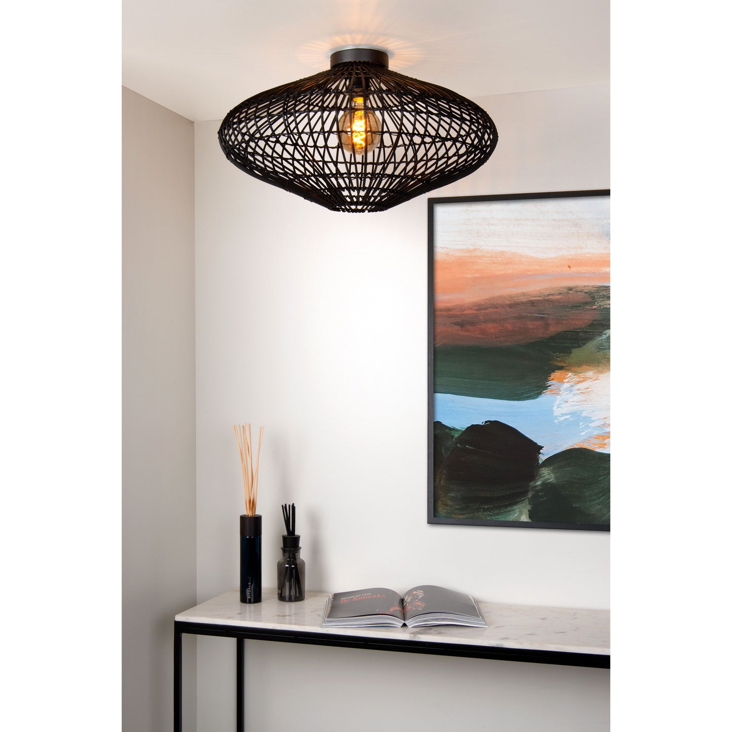 Lucide MAGALI - Flush ceiling light - Ø 56 cm - 1xE27 - Black