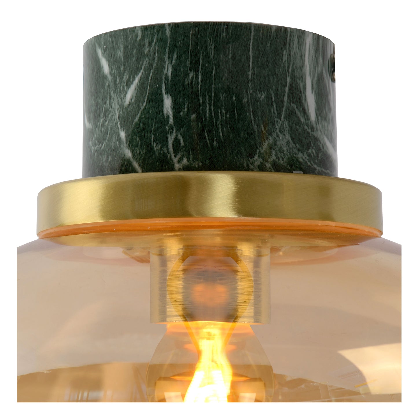 Lucide LORENA - Flush ceiling light Bathroom - Ø 23 cm - 1xE27 - IP44 - Amber