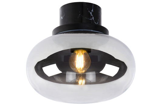 Lucide LORENA - Flush ceiling light Bathroom - Ø 23 cm - 1xE27 - IP44 - Smoke Grey