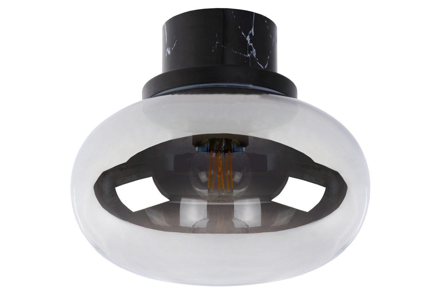 Lucide LORENA - Flush ceiling light Bathroom - Ø 23 cm - 1xE27 - IP44 - Smoke Grey