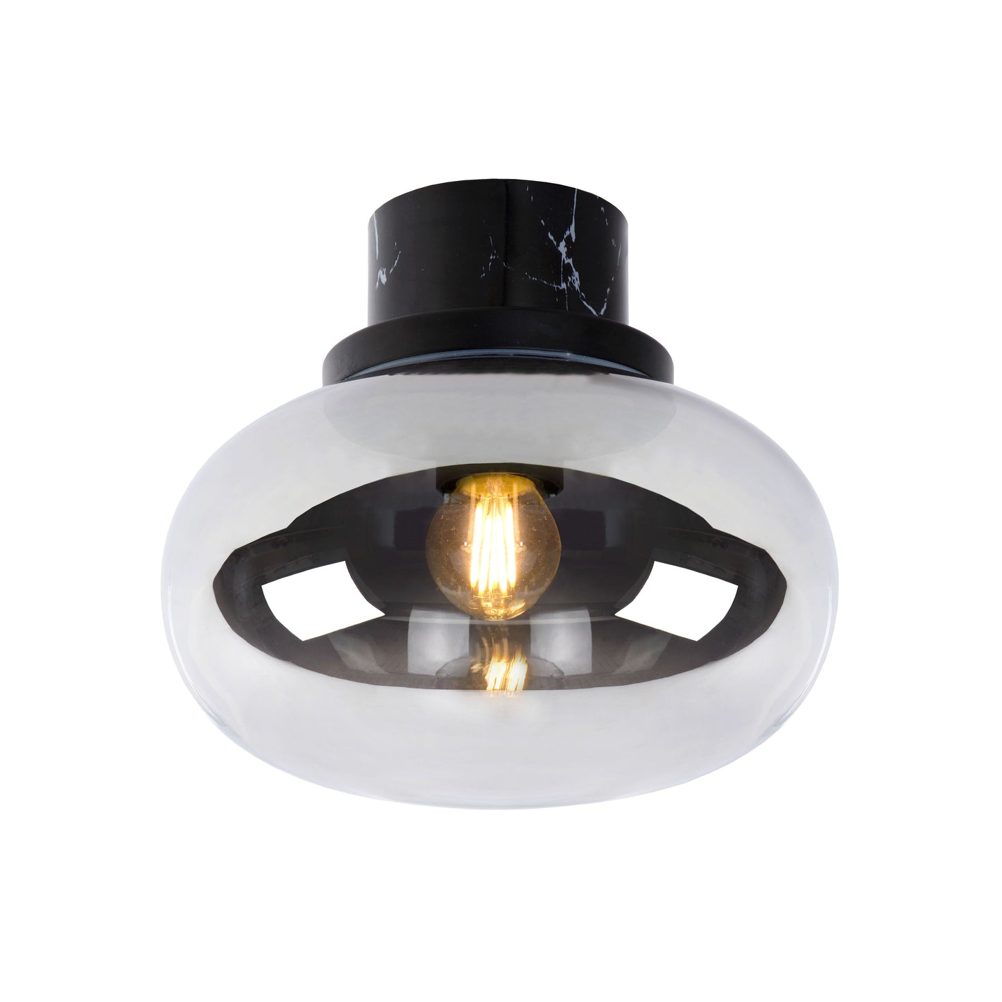 Lucide LORENA - Flush ceiling light Bathroom - Ø 23 cm - 1xE27 - IP44 - Smoke Grey