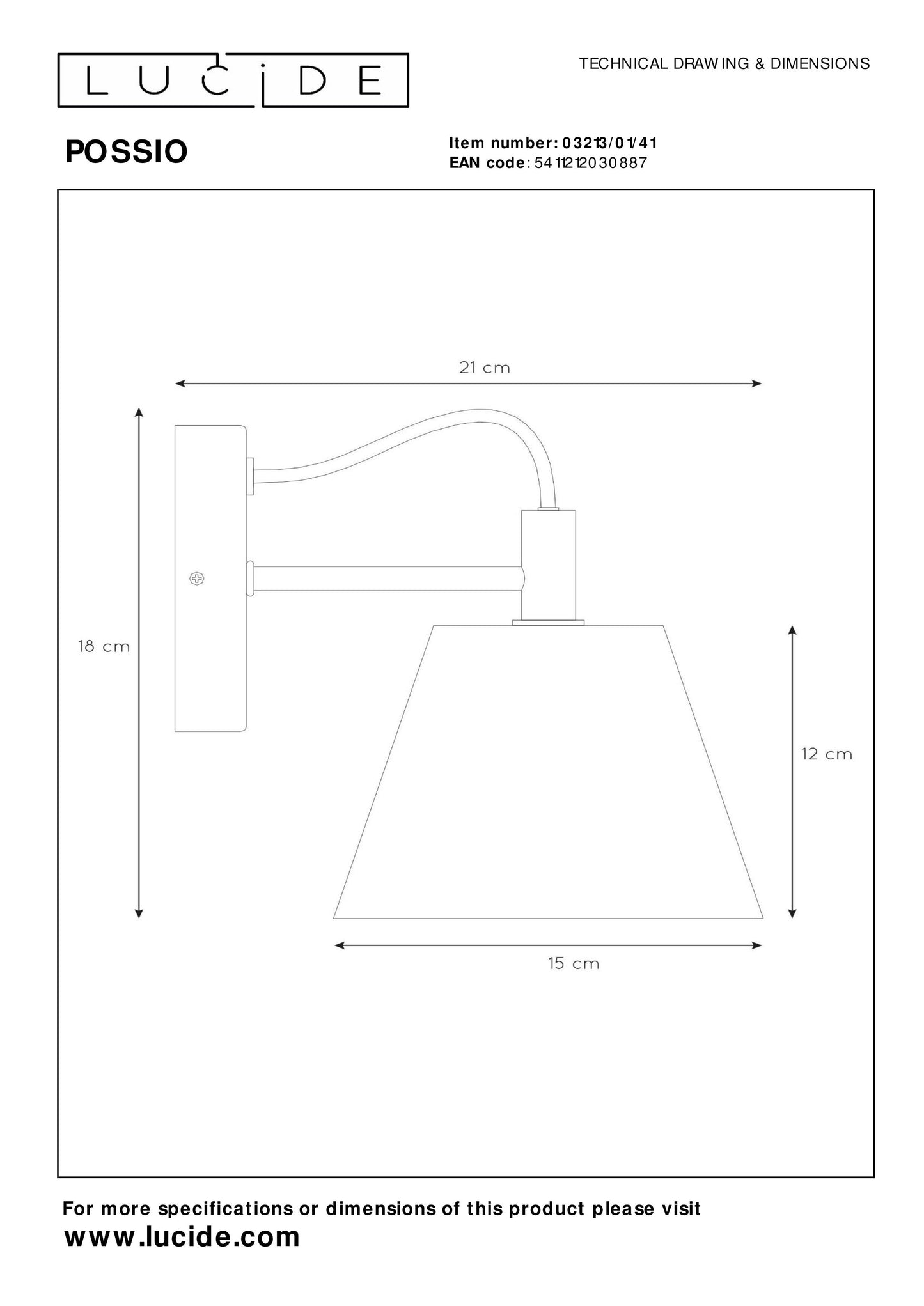 Lucide POSSIO - Wall light - 1xE14 - Taupe