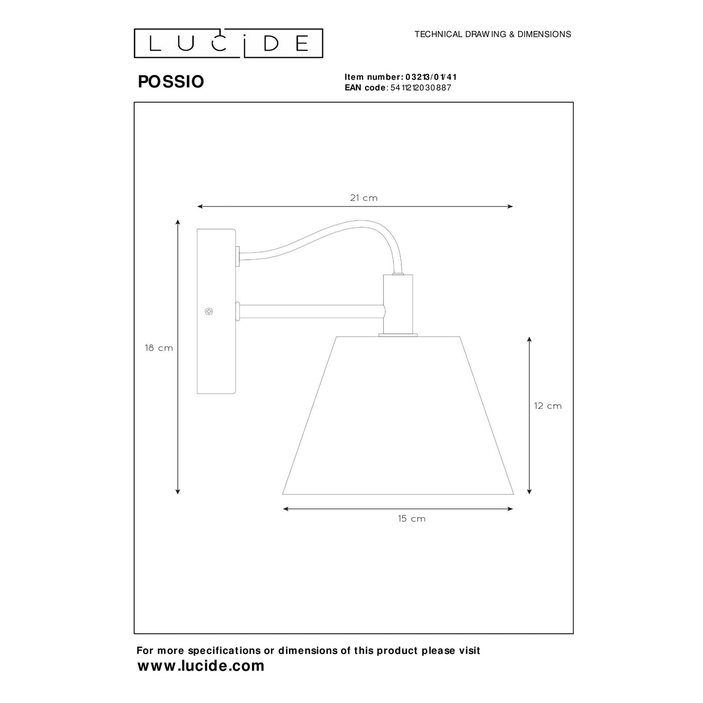 Lucide POSSIO - Wall light - 1xE14 - Taupe