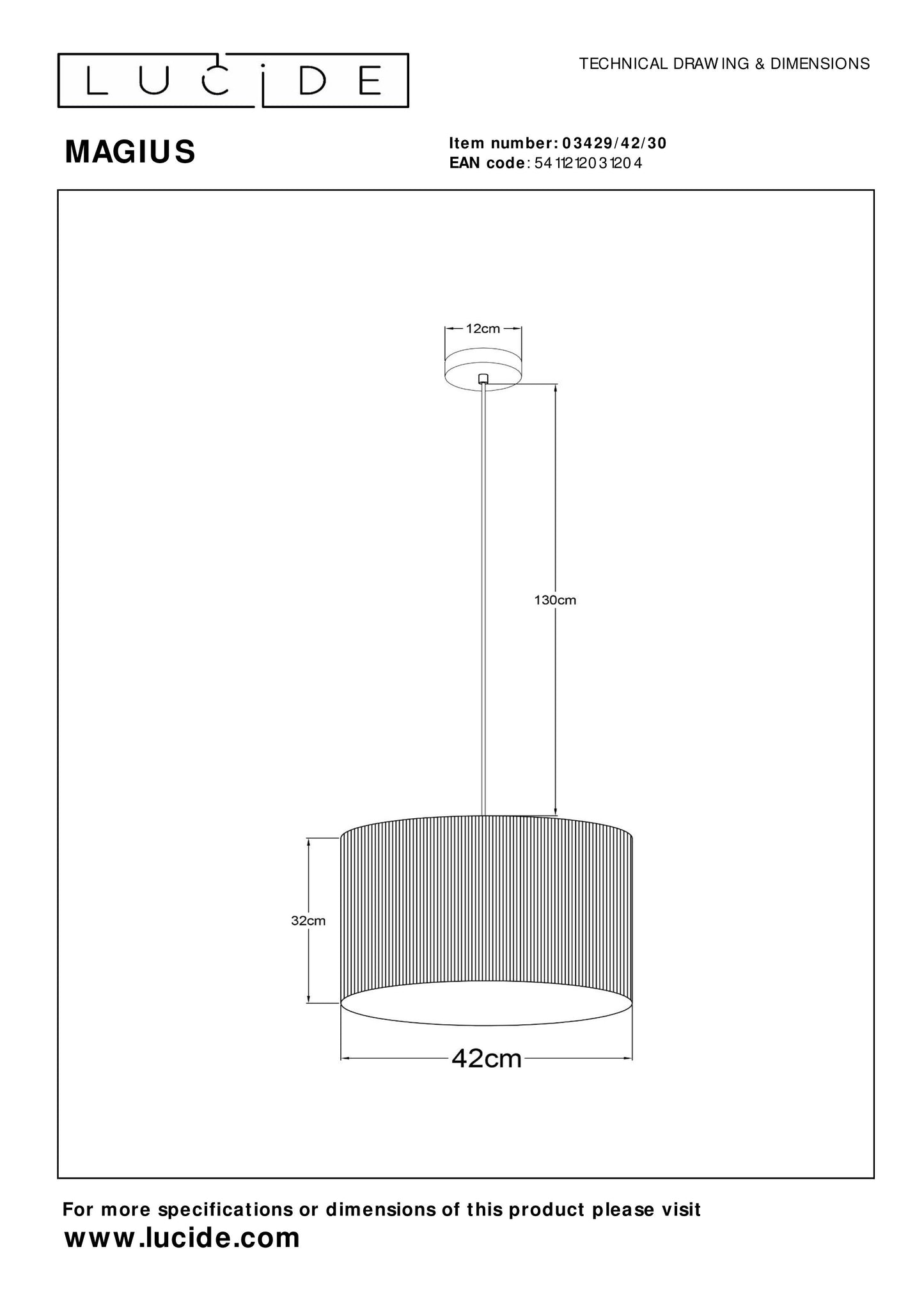 Lucide MAGIUS - Pendant light - Ø 42 cm - 1xE27 - Natural