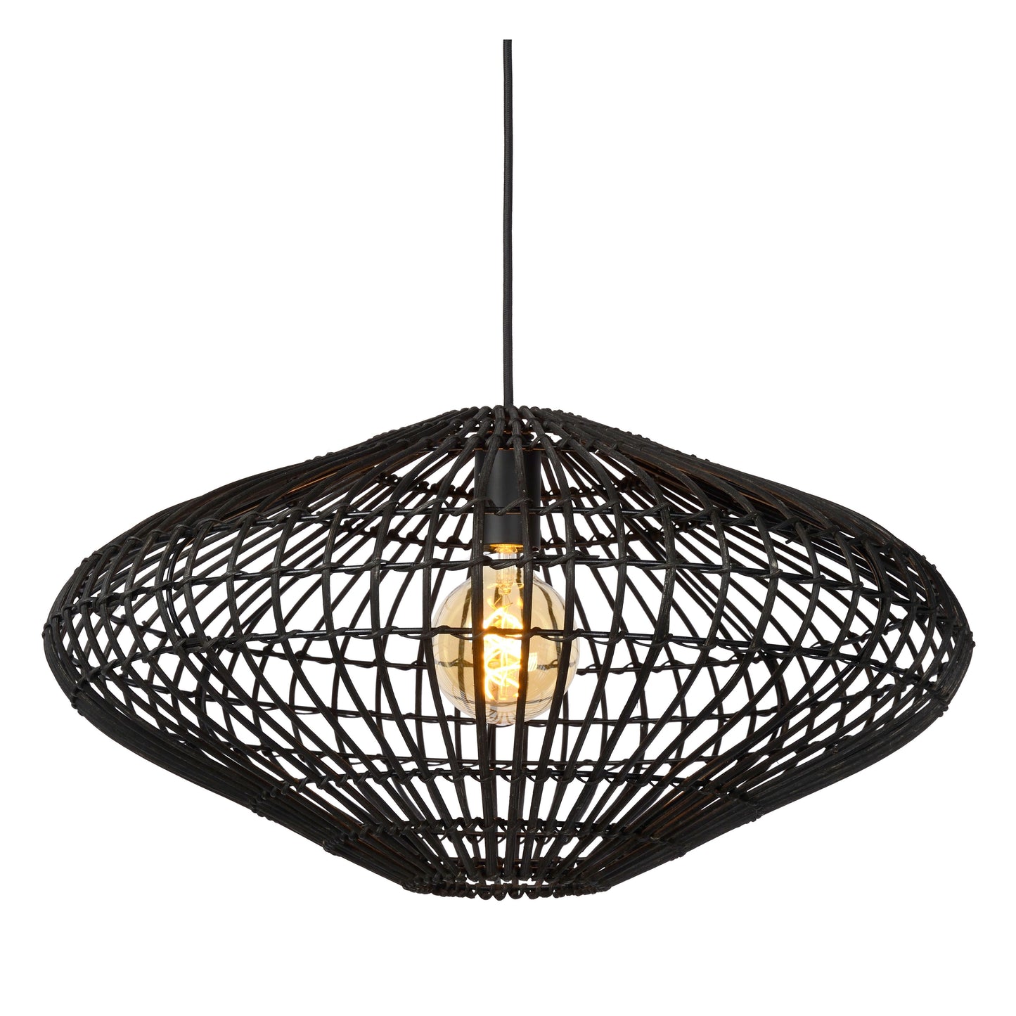 Lucide MAGALI - Pendant light - Ø 56 cm - 1xE27 - Black