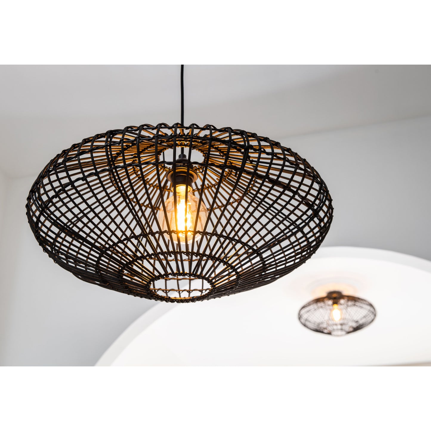 Lucide MAGALI - Pendant light - Ø 56 cm - 1xE27 - Black