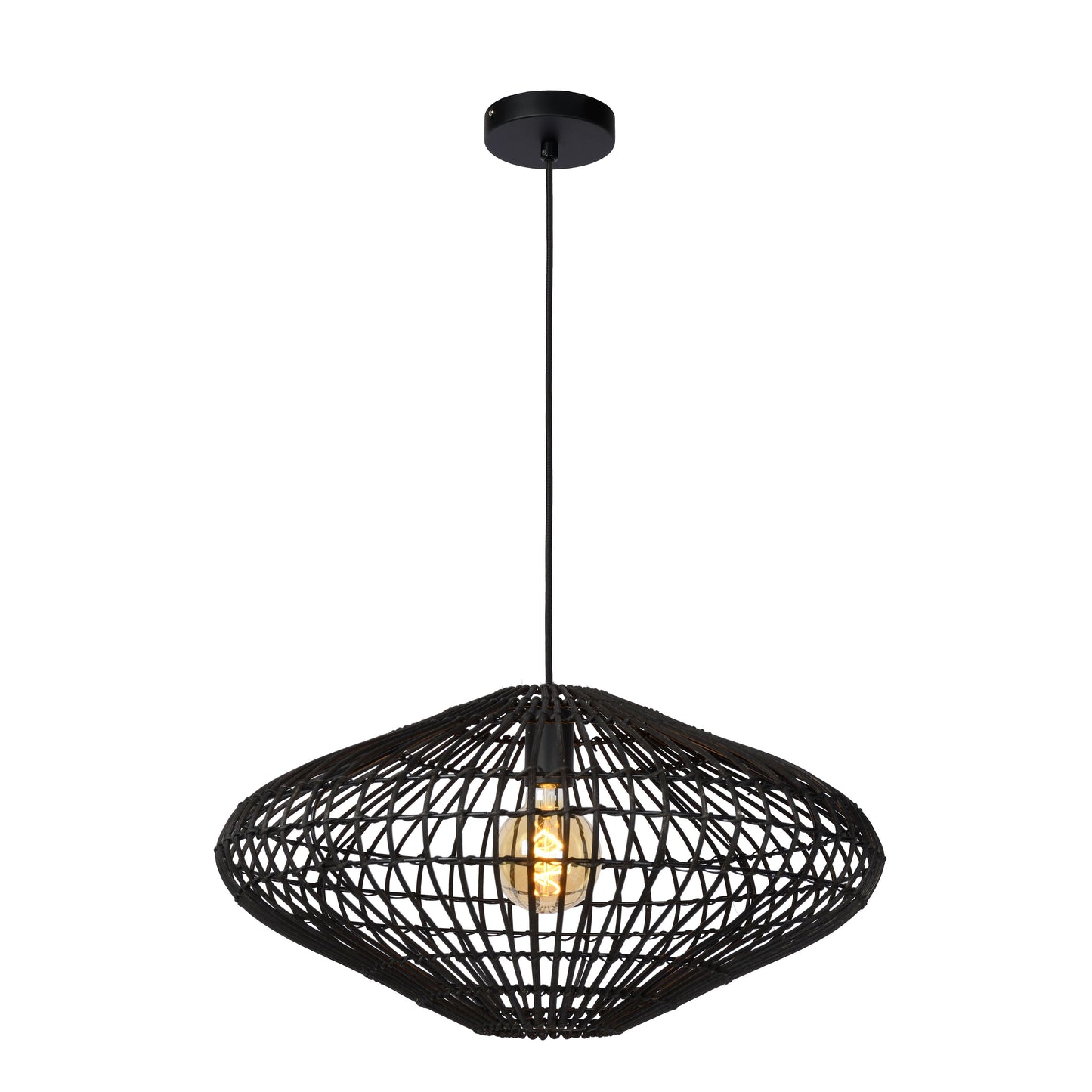 Lucide MAGALI - Pendant light - Ø 56 cm - 1xE27 - Black