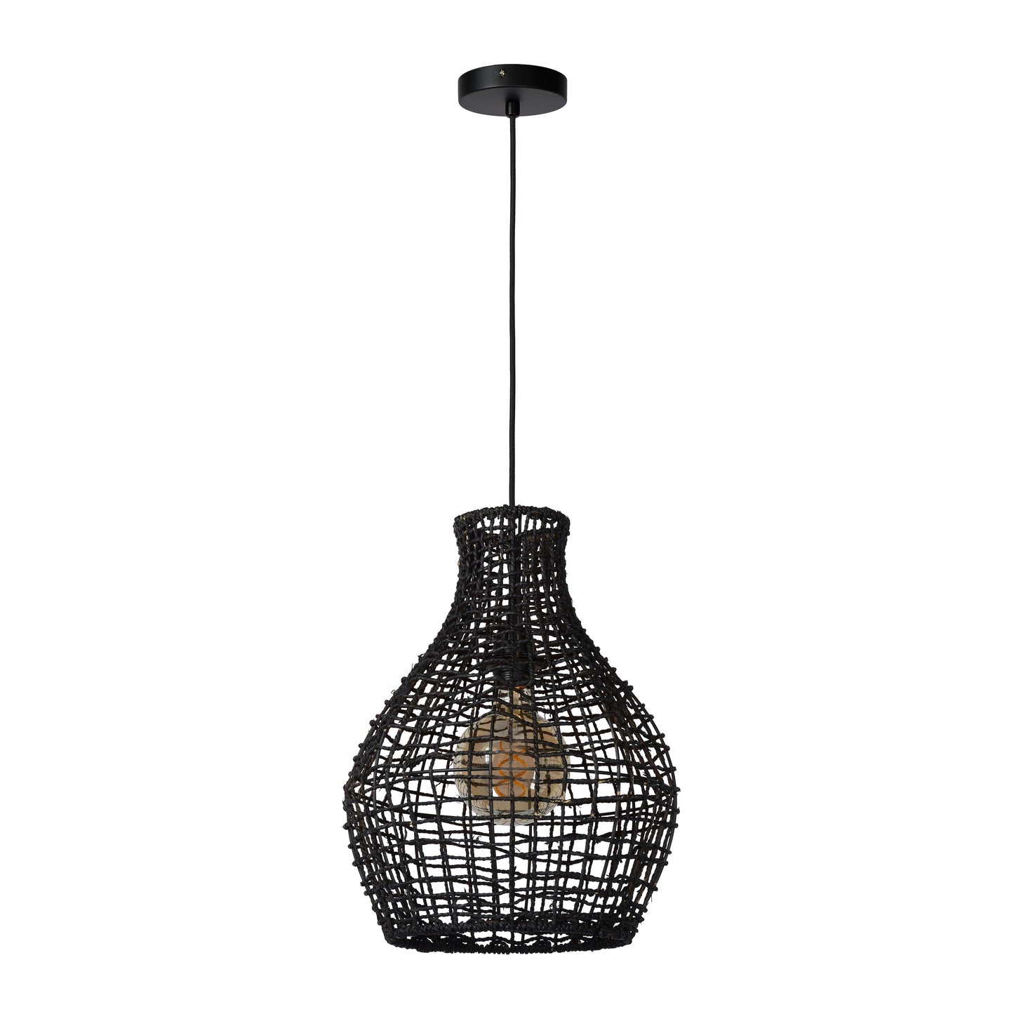 Lucide ALBAN - Pendant light - Ø 35 cm - 1xE27 - Black