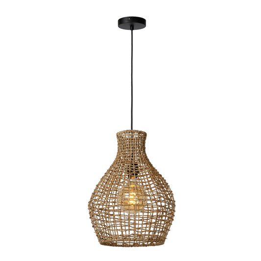 Lucide ALBAN - Pendant light - Ø 35 cm - 1xE27 - Natural