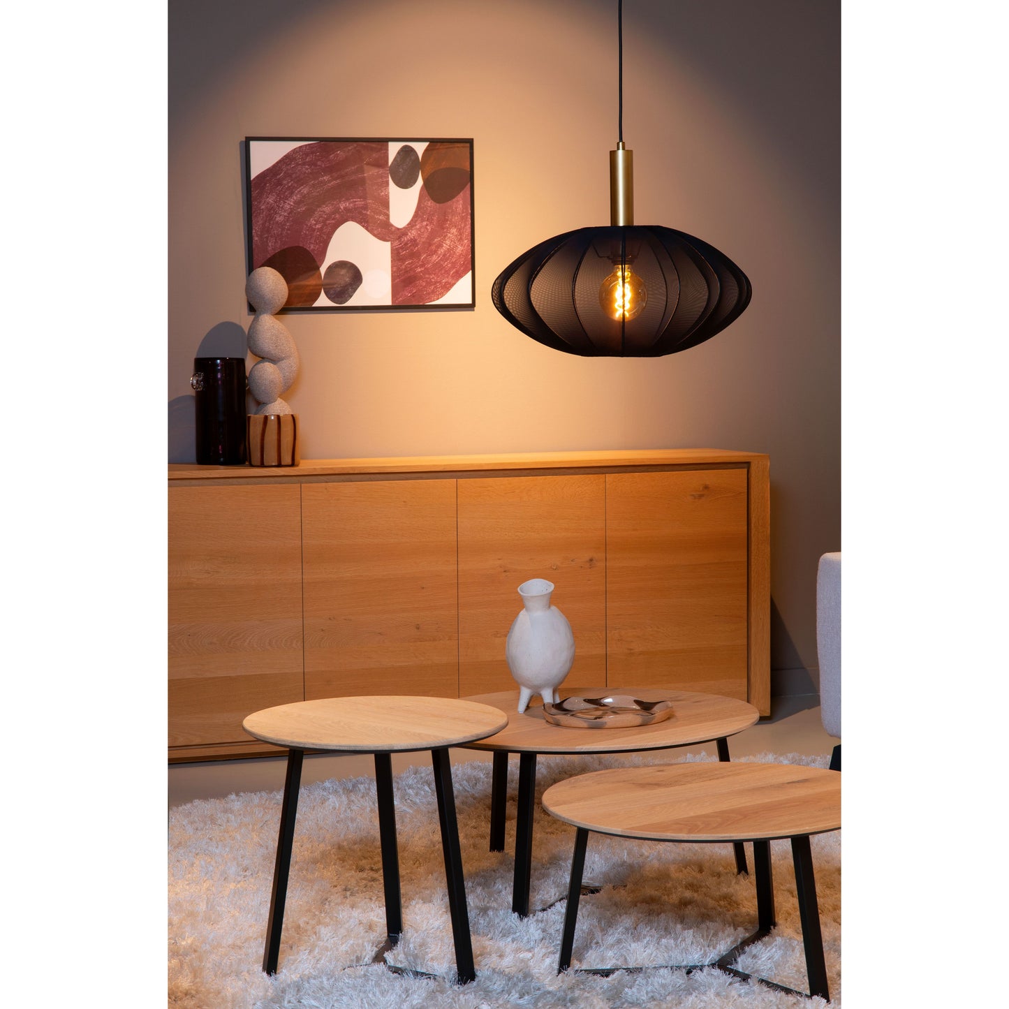 Lucide CORINA - Pendant light - Ø 50 cm - 1xE27 - Black